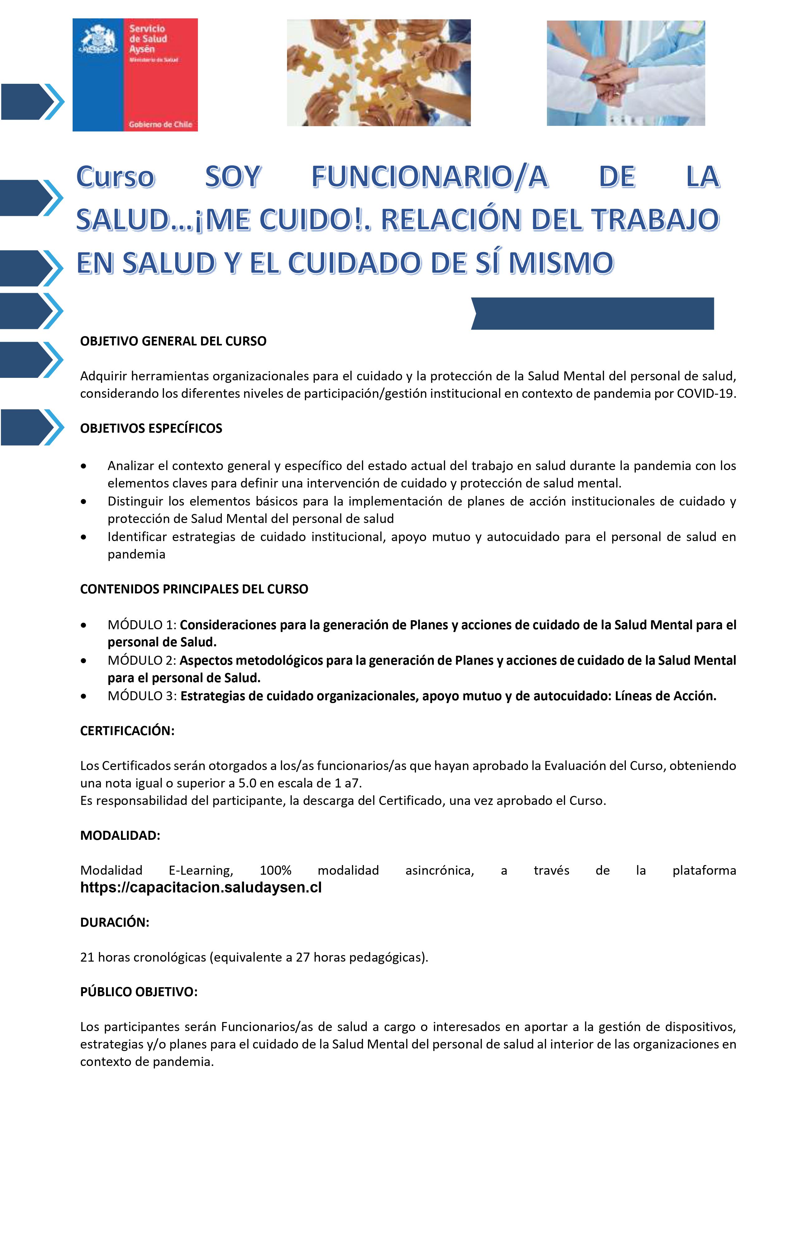 SOY FUNCIONARIO/A DE LA SALUD…¡ME CUIDO!. RELACIÓN DEL TRABAJO EN SALUD Y EL CUIDADO DE SÍ MISMO