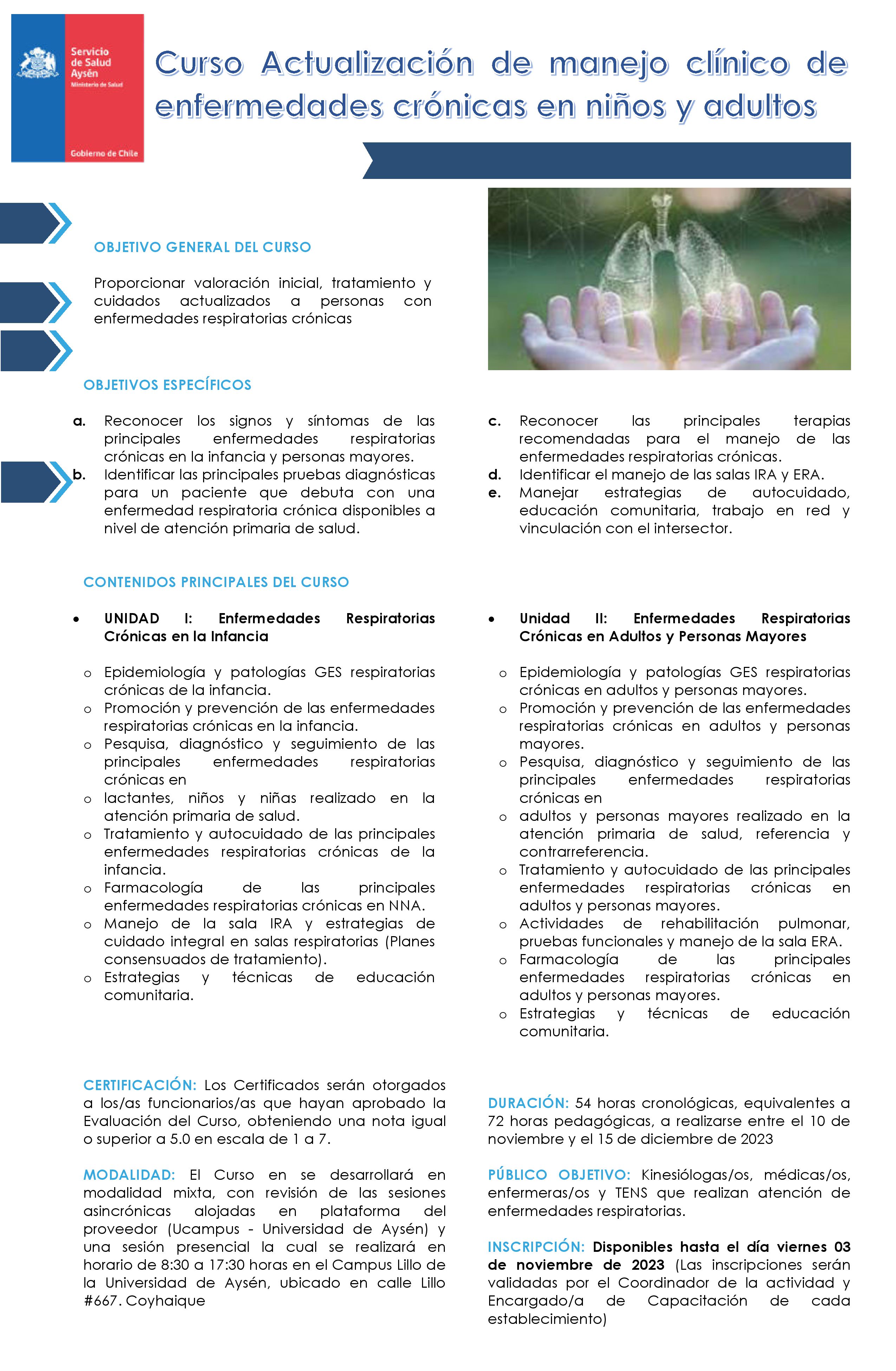 Afiche - Curso Actualización de manejo clínico de enfermedades crónicas en niños y adultos