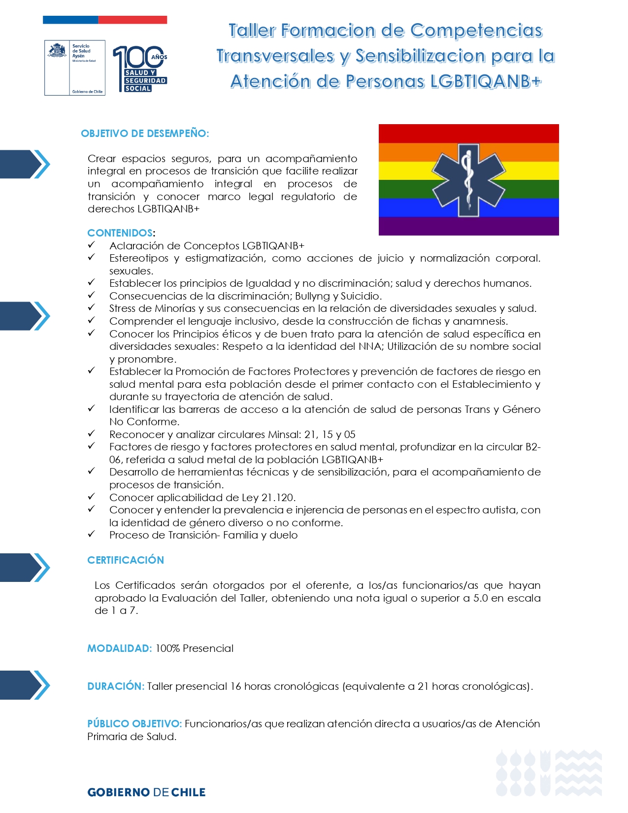 Taller Formacion de Competencias Transversales y Sensibilizacion para la Atención de Personas LGBTIQANB+
